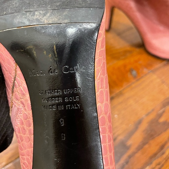 Barbie Pink Italian Croc Leather Ankle Boots - Picture 4 of 4